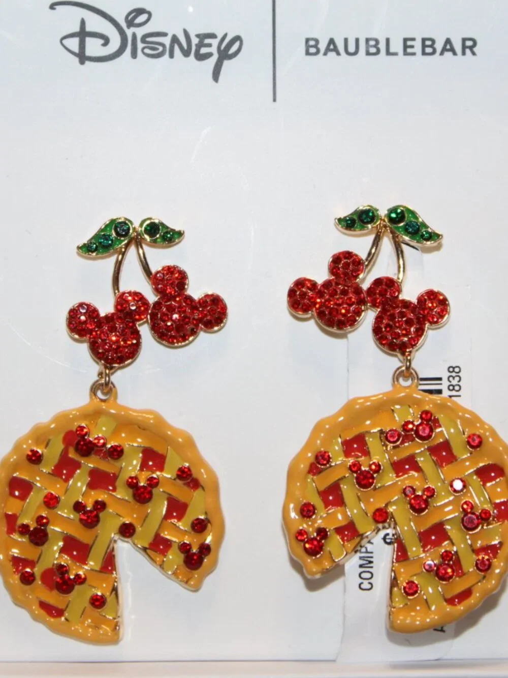NWT BaubleBar Mickey Mouse Cherry Pie earrings CUTE!!!! - Picture 1 of 6